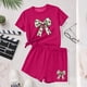 thumbnail image 5 of Vestido de manga corta para niños Día de San Patricio impreso de dos piezas Conjunto de cuello redondo con pantalones cortos, blusa de manga corta, 5 of 6