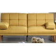 thumbnail image 6 of Mustard Polyfiber Adjustable Tufted Sofa Living Room Solid wood Legs Comfort Couch, 6 of 6