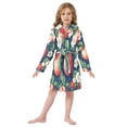 thumbnail image 6 of FORMRS Kids Bathrobe Unisex Hooded Robe Toddler Pajamas Sleepwear, Size 4-6T, Blue Apple Pattern, 6 of 7