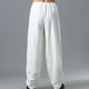 thumbnail image 4 of Pantalones bombachos holgados de lino y algodón para hombre, de pierna ancha, largos y largos, 4 of 6