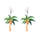 thumbnail image 1 of ColoMX 1 par de pendientes de mujer de acrílico con forma de gota de moda, pendientes delicados, colgante creativo verde (árbol de coco), 1 of 7
