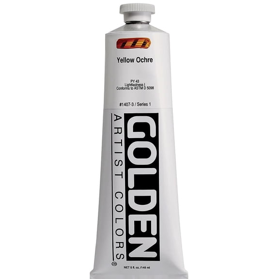 Golden Heavy Body Artist Acrylics - Yellow Ochre, 5 oz Tube
