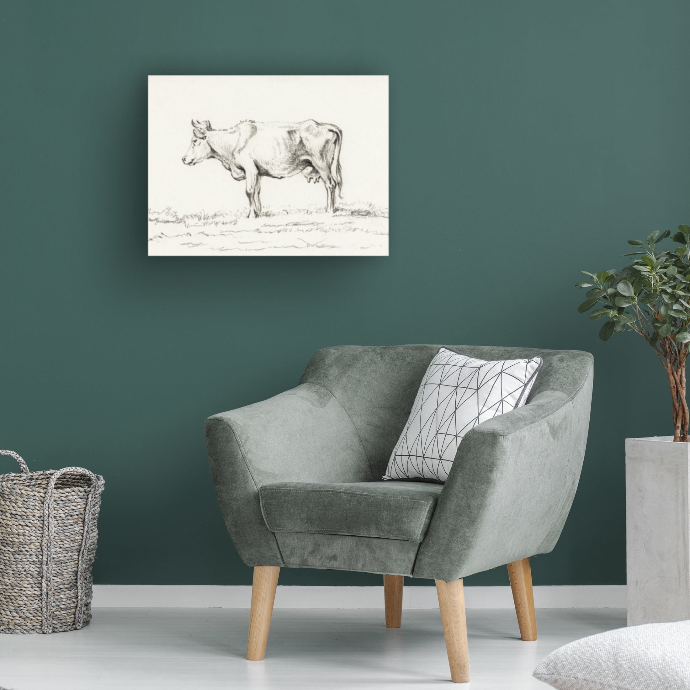 Trademark Fine Art Jean Bernard  Bernard Cow Sketch I Canvas Wall Art