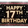thumbnail image 4 of 17th Birthday Themed Shiny Decorated Backdrop Banner Happy Birthday Party Supplies Photography Props Photo Booth Decorations Celebration Event Party Decor Background, 4 of 4