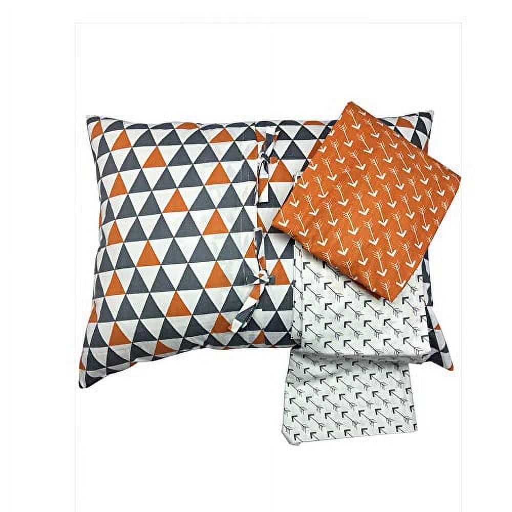 Bacati - Playful Foxes Orange/Gray 4-Piece Toddler Bedding Set 100% Cotton percale fabrics