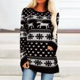 thumbnail image 3 of Camisas Navideñas Para Mujer Tops de Manga Larga Casual Elk Muñeco de Nieve Impreso Jersey O-Cuello Blusa Odeerbi ODB209449, 3 of 5