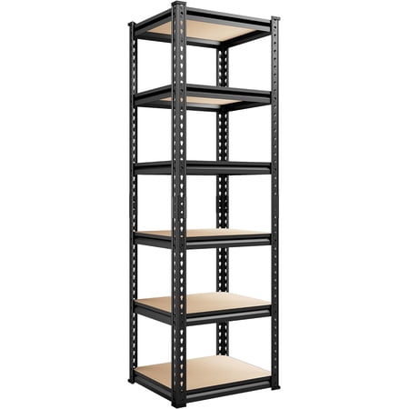 REIBII Storage Shelves, 6 Tier Garage Storage Shelving Units Loads 2250LBS, 72’’H Adjustable Heavy Duty Metal Shelves for Storage Rack for Warehouse Pantry Kitchen Closet,16’’W X16’’D X72’’H