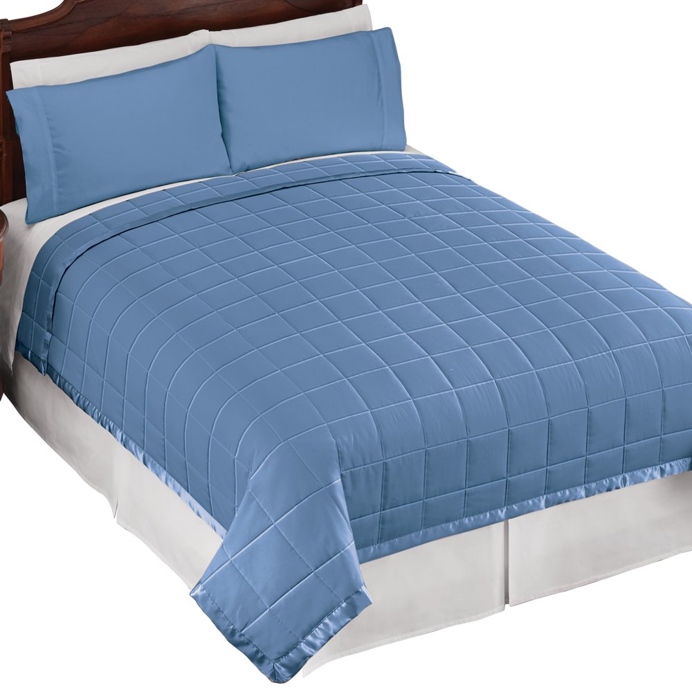 Down Alternative Quilted Comforter with Satin Trim Classic Bedroom