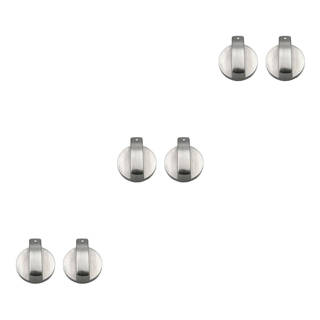 VONKY 2 PCS Metal 6/8mm Universal Silver Stove Control Knobs Adaptors Oven Switch Cooking Control Locks Useful Type 1 6mm 3Set