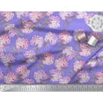 thumbnail image 2 of Soimoi Rayon Fabric Leaves & Lilac Floral Printed Fabric 1 Yard 42 Inch Wide, 2 of 3