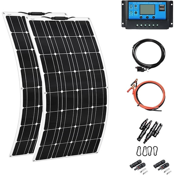 400W Solar Panel Kit – 20.15% High Portable Monocrystalline System for RV, Boat, Cabin, Trailer, Off-Grid 12V Battery Charging(400W)