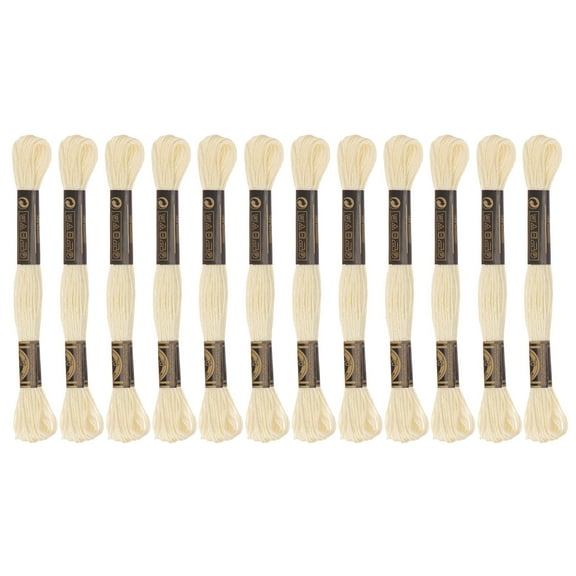 Uxcell 12 Skeins Embroidery Floss 8m Each Long Fiber Cotton Cross Stitch Thread Cream