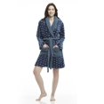 thumbnail image 1 of Women's Polka Dot Plush Shawl Collar Mid-Thigh Length Bath Robe, 1 of 10