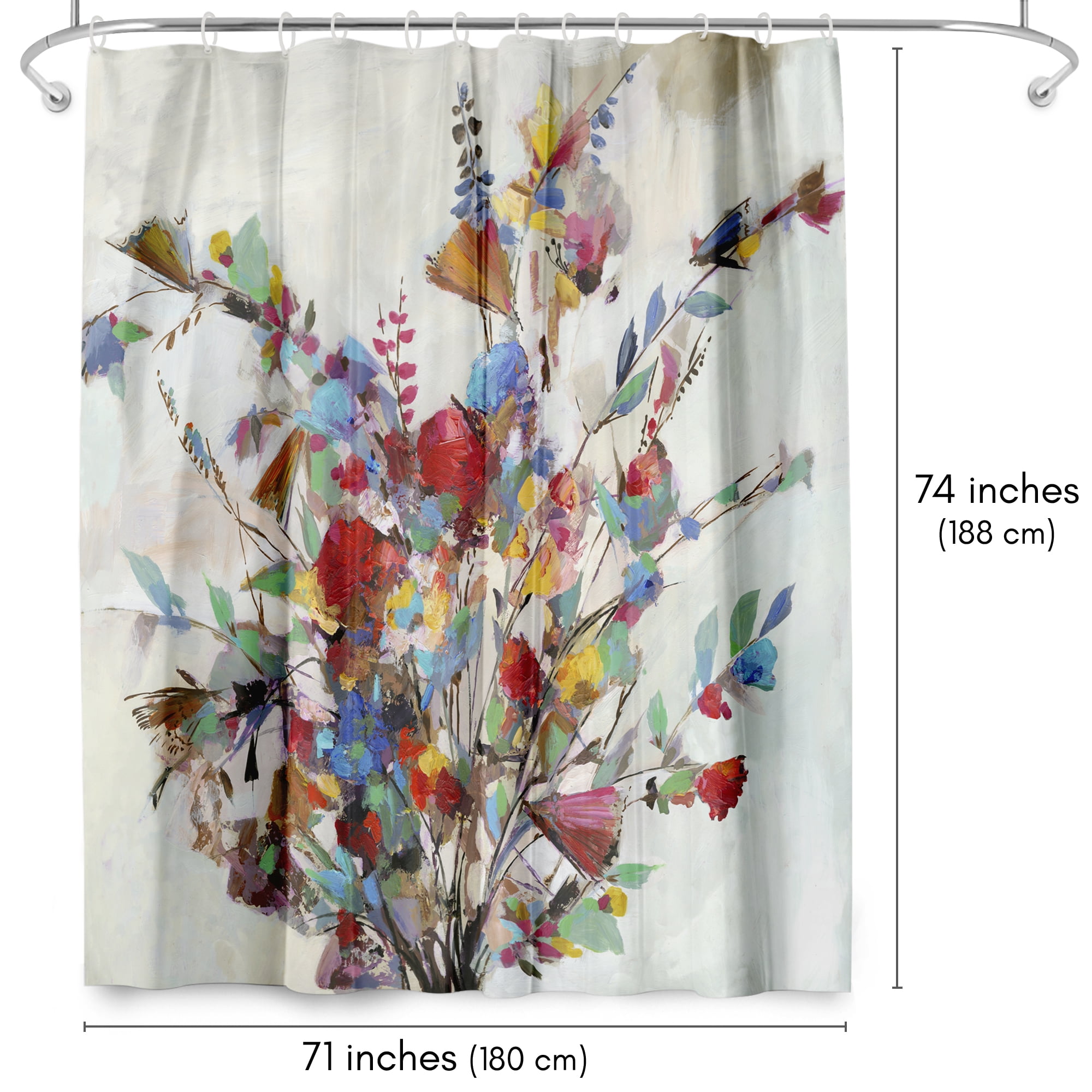 Americanflat 71" x 74" Shower Curtain, Spring Bouquet by PI Creative Art