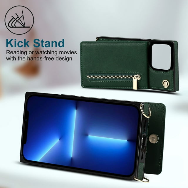 Card Holder for Phone Case Phone Case with Card Holder Phone Case Card Holder Crossbody Wallet Case-Credit Card Holder Suitable for Zipper Mobile Case Messenger Phone Leather Case Card Case