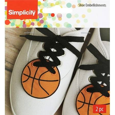Wrights Shoe Wing Embellishment 2/Pkg-Orange Basketball