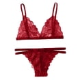 thumbnail image 1 of Gibobby Ropa sexy de mujer para sexo Conjunto Lencería Tanga Y Bralette con Relleno Stretch Encaje Moda Push Up, Brasier y Pantie Nightwear Pantys Sexy(Rojo, G), 1 of 5