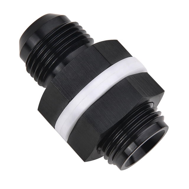 Adaptador de montaje de mamparo de anodizado Conector de tubo de línea de negro AN12 Zulema Adaptador de montaje de mamparo
