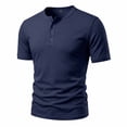 thumbnail image 4 of Antinious Men Solid Button Round Neck Pullover Short Sleeve Breathable Running Casual Tops, 4 of 5