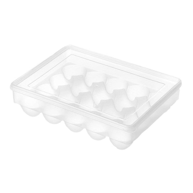 Egg storage container for refrigerator, organizer with lid, stackable for kitchen, 20 slots