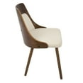 thumbnail image 3 of Contemporary Home Living 30.75” Walnut Brown and Cream Beige Anabelle Dining/Accent Chair, 3 of 5