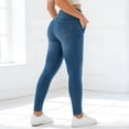 thumbnail image 4 of Jeggings for Women 2026 Trendy Washed Blue High Waisted Stretchy Denim Pants Slim Fit Tight Leggings Workout Yoga Pants, 4 of 6