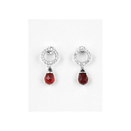 CZ Collections Ruby Round Earrings