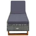 thumbnail image 2 of vidaXL Sunbed with Cushion Poly Rattan Grey, 2 of 5
