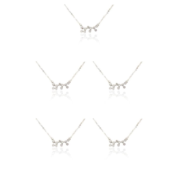 Sonducket Ins Constellations Theme Amistad Collar Rhinestone Delicado Colgante para Lover Festival Gifts Sagittarius Silver Plata Sagitario 5piezas Sonducket CBP222211