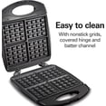 thumbnail image 5 of Classic Waffle Iron, 4 Square Belgian Waffle Maker, Non-Stick with Indicator Lights, Compact Design for Easy Storage, Black, 5 of 7