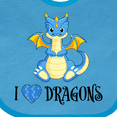 thumbnail image 4 of Inktastic I Love Dragons with Cute Blue Dragon Boys or Girls Baby Bib, 4 of 4