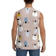 thumbnail image 4 of Xecao Cute Hand Drawn Bear Print Men's Tank Top: Sleek Sleeveless Tee for Casual Sports and Beach Occasions-X-Large, 4 of 7
