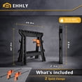 thumbnail image 7 of EHHLY Folding Saw Horses 2 Pack, Heavy Duty Clamping Sawhorse with 18" Removable Bar Clamps, 1000 LBS Capacity, Tool Tray & Cord Hooks, 7 of 7