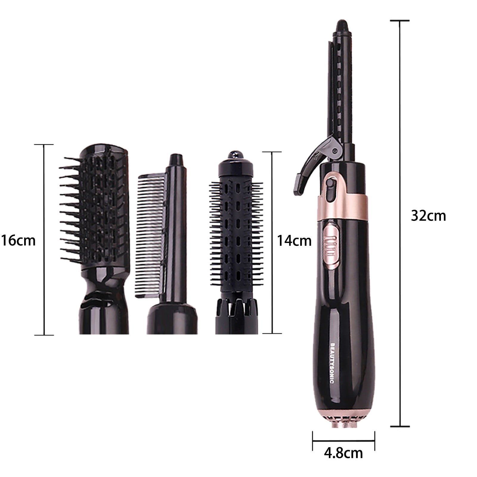 Yoofe 3 in 1 Curling Set Automatic Hair Curler Ceramic Wand Dual Voltage Curling Iron with Brush Head Travel Curling Iron for Long or Short Hair 110V US Plug