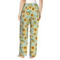 thumbnail image 2 of Bixox Women's White Polka Dot Sunflower A Patterned Pajama Pants Loungewear, 2 of 5
