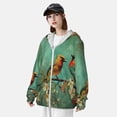 thumbnail image 3 of Vsdgher Sweat à Capuche Rétro Imprimé Oiseaux pour Hommes Femmes, Manches Longues Protection Solaire Pêche pour Course Natation-TG, 3 of 7