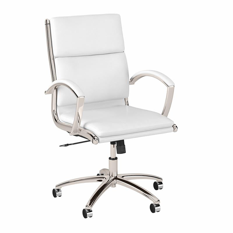 Mid Back Leather Executive Office Chair, High Back White Leather Executive Office Chair