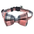 thumbnail image 1 of Christmas Dog collar with bow classic plaid snowflake pattern adjustable pet collar, 1 of 5
