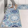 thumbnail image 2 of Kitchen Rugs Sets Of 2,Blue Ethnic Mandala Pattern Anti Fatigue Kitchen Mat Rugs Non Slip Washable,Decorative Kitchen Floor Mats for Kitchen,Sink,Laundry,17"X47", 2 of 5
