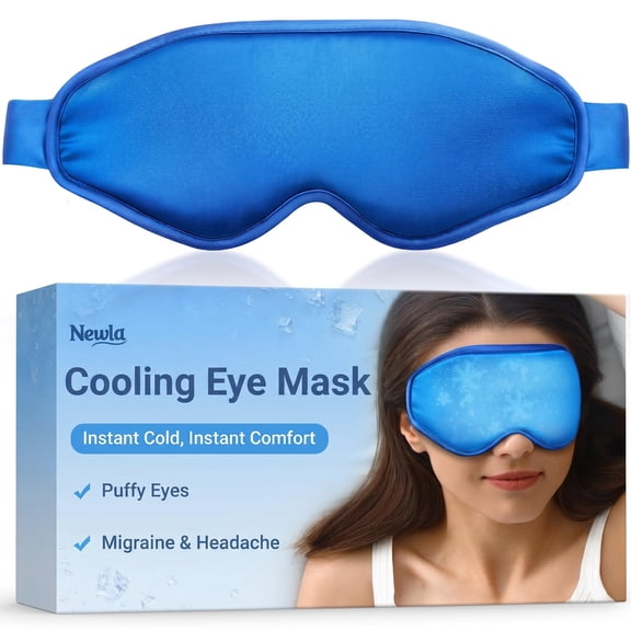 Reusable Cooling Eye Mask for Puffy Eyes and Tired Eyes, Weighted Gel Cold Compress with Adjustable Strap for Headache Relief, Relaxation and Sleep