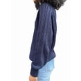 thumbnail image 3 of Womens Cable Knit Soft Business Casual Trendy Classic Pullover Sweaters Fall Outfits Navy Blue XL, 3 of 9