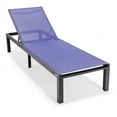 thumbnail image 3 of LeisureMod Outdoor Chaise Lounge Chair with a Square Fire Pit Table in Powder-Coated Aluminum Sling Fabric Seat Adjustable Reclining Positions for Backyard Marlin Collection in Navy Blue, 3 of 6