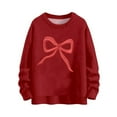 thumbnail image 2 of ICHUANYI Womens Valentines Day Cute Heart Pullover Sweaters Long Sleeve Crewneck Casual Loose Knit Jumper Tops, 2 of 6