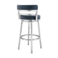 thumbnail image 3 of Home Square Leatherette Counter Height Barstool in Silver and Blue - Set of 2, 3 of 6