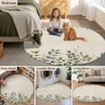 thumbnail image 6 of Eucalyptus Round Area Rug 4ft, Sage Green Farmhouse Leaf Pastoral Plant Washable Non-Slip Circle Rugs for Bedroom Living Room Kitchen, Soft Non Shedding Circle Carpet for Dining Room Dorm, 6 of 9