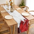 thumbnail image 3 of Red Marble Crack Table Runner - 72 Inch Long, Kitchen Dining Table Runner Dresser Scarves, Modern Abstract Geometric Texture Farmhouse Decor for Coffee Tables Wedding Party Banquet, 3 of 8