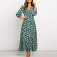 thumbnail image 4 of Wuffmeow Jupe Longue Bohème d'Été pour Femmes Manches 3/4 Fête de Vacances Plage Robe Longue, 4 of 7