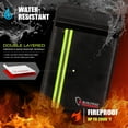 thumbnail image 4 of ROLOWAY Fireproof Document Bag (15 x 11 inch) with 2 Pockets & Waterproof Zipper, Fireproof Money Bag, Fire Safe Bag with Reflective Strip, Fireproof Envelope for Cash, Legal Documents Safe (Black), 4 of 6