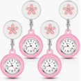 thumbnail image 1 of SHAR 4 Pieces Nurse Watch Pocket Watch Doctor Pocket Watch Student Examination Form Is Retractable (Pink), 1 of 5
