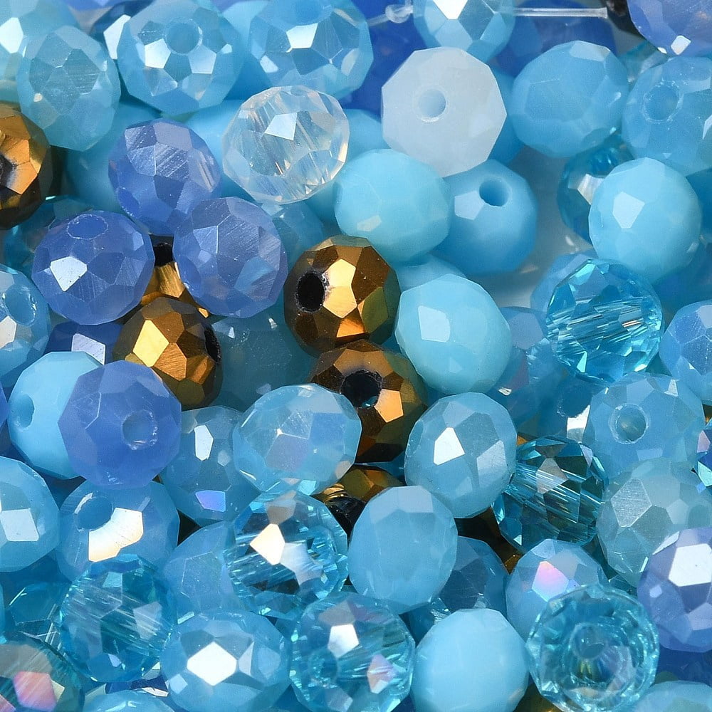 500g Glass Beads Faceted Rondelle Pale Turquoise 6x5mm Hole: 1mm about 2360pcs/500g